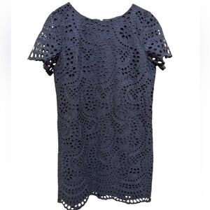 Preston & York Navy Blue Eyelet Dress Sz 10